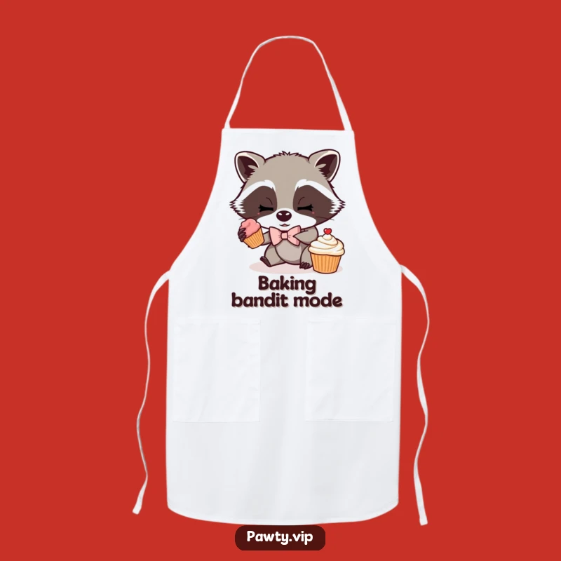 Funny Raccoon Apron: Mischievous Bow Tie Raccoon Cooking Apron, Perfect Chef Gift