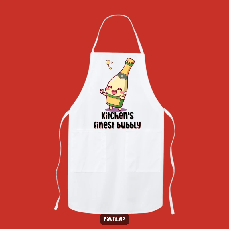 Funny Champagne Bottle Apron: Popping Cork Joy for Kitchen Celebrations