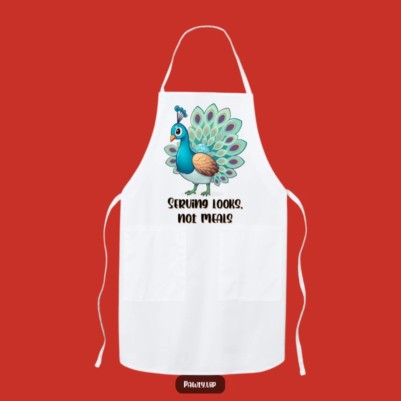 Funny Glitter Peacock Apron: Glamorous Cooking, Sparkling Flair, Kitchen Funny Gift