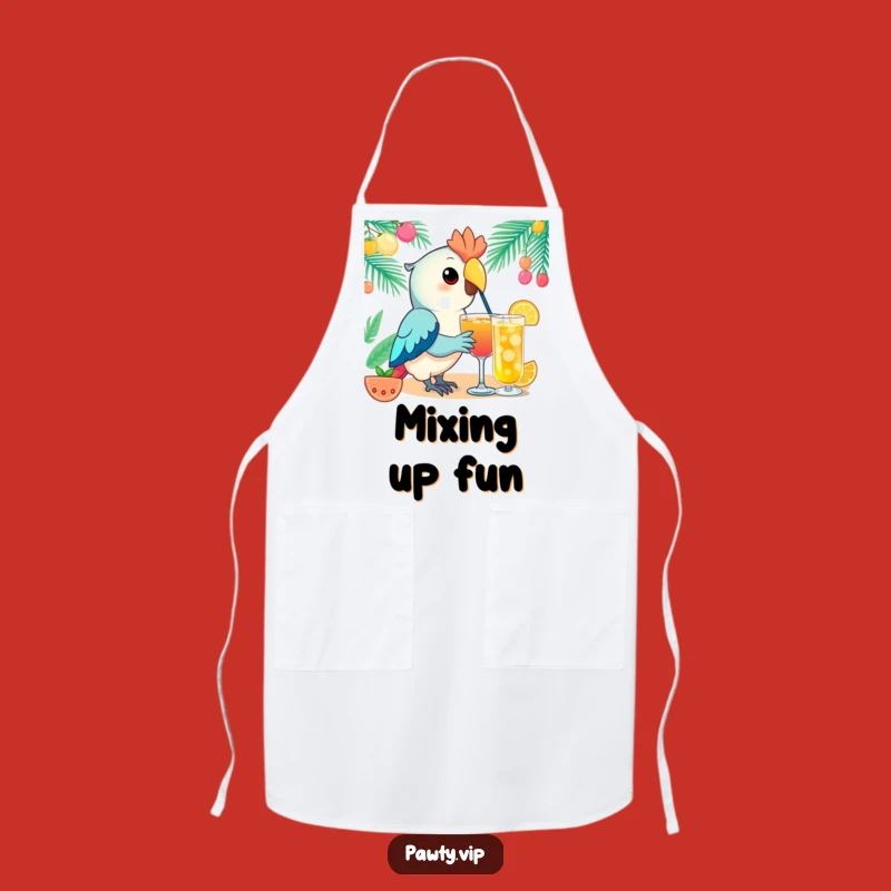 Funny Kawaii Parrot Apron: Festive Sips While You Cook Up A Storm