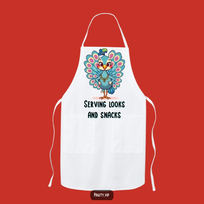 Funny Kitchen Peacock Apron: Strutting Chef Bird Bib, Perfect Humorous Gift