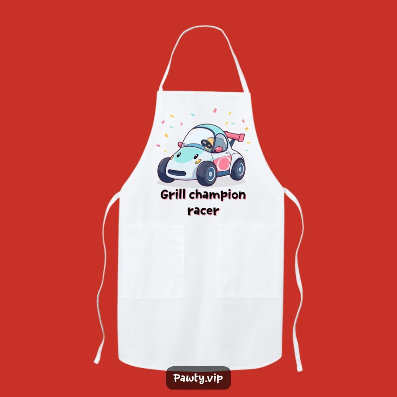 Funny Race Car Confetti Apron: Protect your clothes with a speedy car, a perfect festive funny gift for cooks.