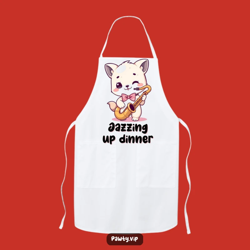 Funny Kawaii Animal Chef Saxophonist Apron - Hilarious Cooking Gift