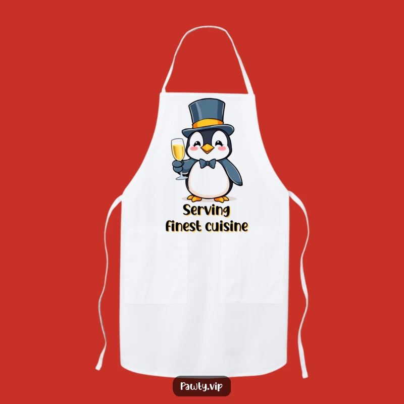 Funny Penguin Gala Apron: Sophisticated Kitchen Celebration Gift