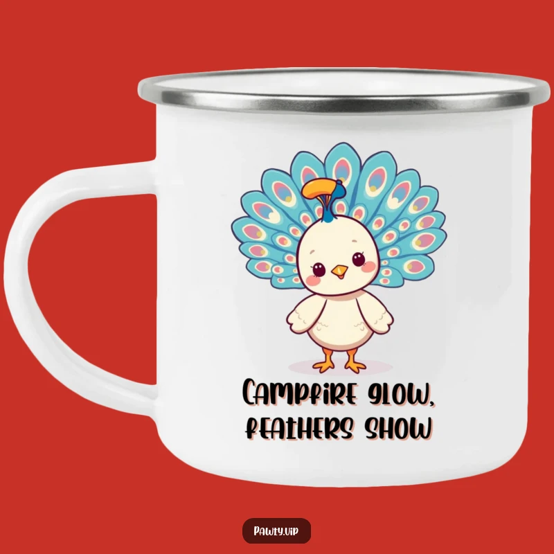 Adventure-Ready Funny Kawaii Peacock Pride Camping Mug: Your Stylish Trail Companion