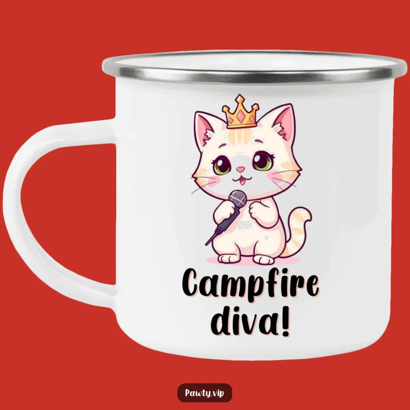 Funny Cat Camping Mug: Star Power Adventures and Cozy Vibes