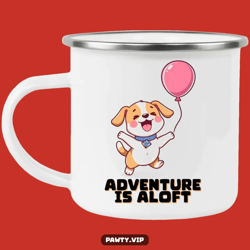 Funny Kawaii Dog Camping Mug: Durable Enamel Cup, Perfect Outdoor Funny Gift