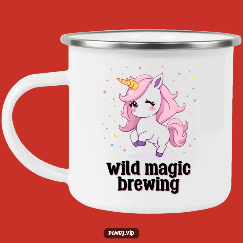 Funny Kawaii Unicorn Camping Mug: Shimmering Mane Dancing Under The Stars
