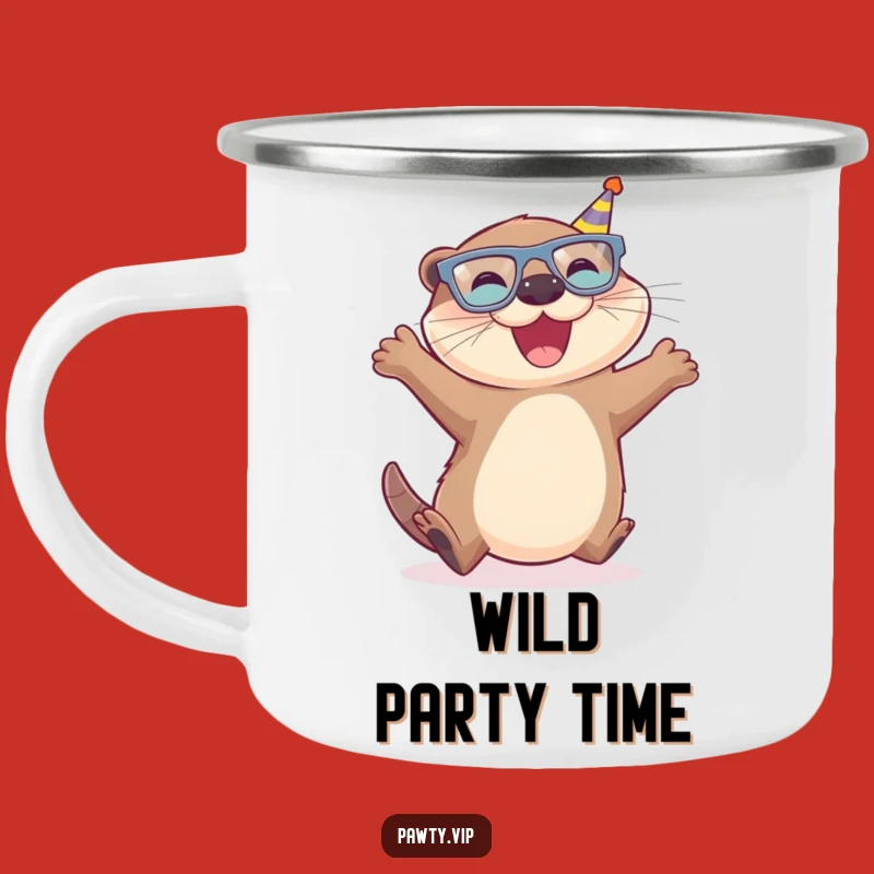 Funny Otter Camping Mug, Party Glasses Otter Enamel Cup, Perfect Joyful Gift