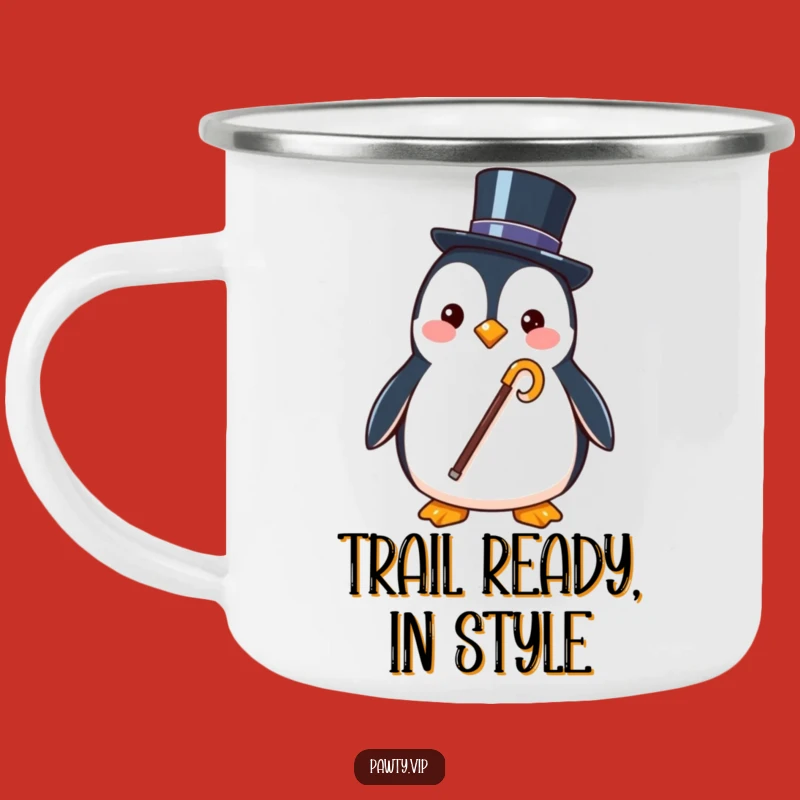 Funny Penguin Camp Mug: Adventure in Top Hat Style!