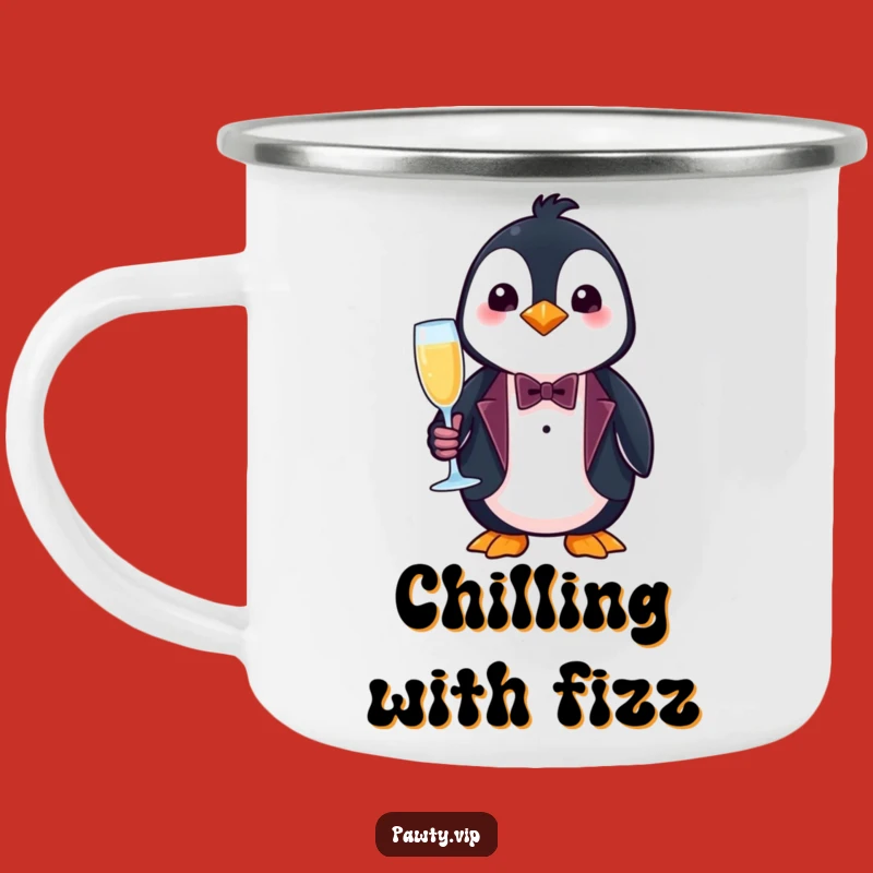 Funny Penguin Tuxedo Camping Mug – Durable & Dapper Outdoor Drinkware