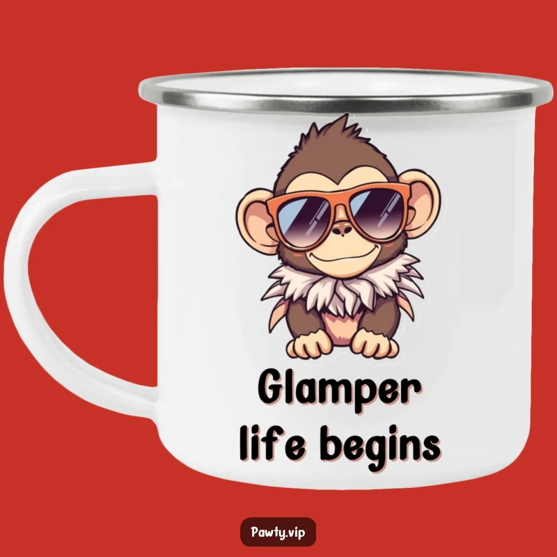 Funny Monkey Sunglasses Boa Camping Mug – Rugged & Stylish Outdoor Drinkware