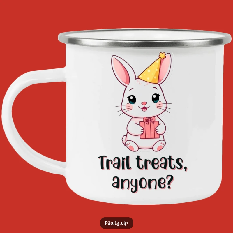 Funny Rabbit Party Camping Mug, Gift Box Enamel Cup, Festive Outdoor Fun, Hilarious Gift