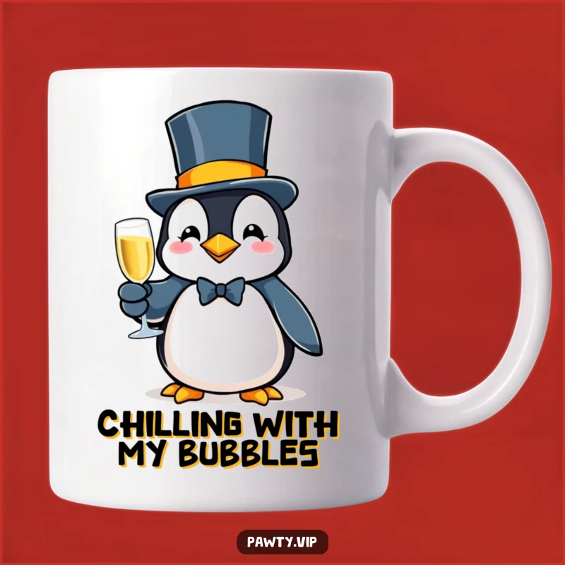 Funny Penguin Gala Mug: Fancy Celebration Gift for Sophisticated Folks