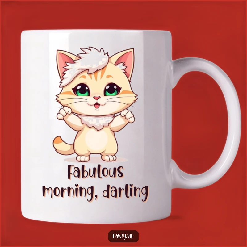 Funny Glam Cat Mug: Perfect Gift for Diva Cat Lovers