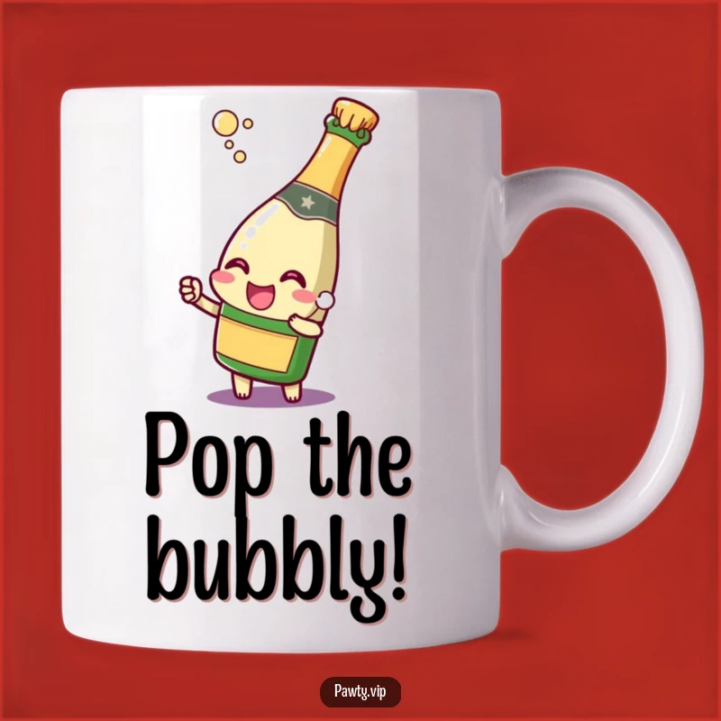 Funny Champagne Bottle Mug: Popping Cork Joyful Celebration Gift