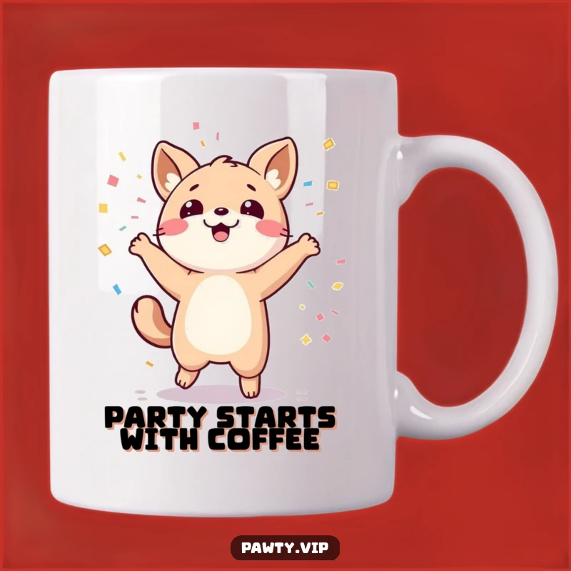 Funny Kawaii Animal Party Mug - Perfect Celebration Gift for Fun Lovers