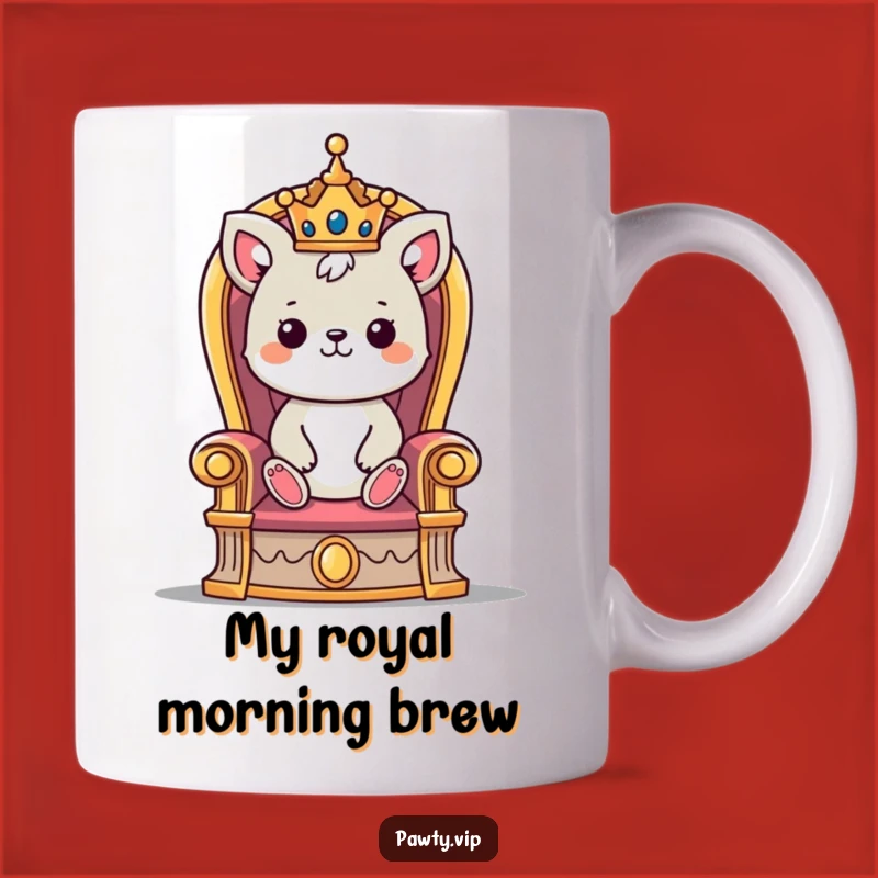 Funny Regal Animal Throne Mug: A Majestic Cute Crowned Creature's Royal Gift