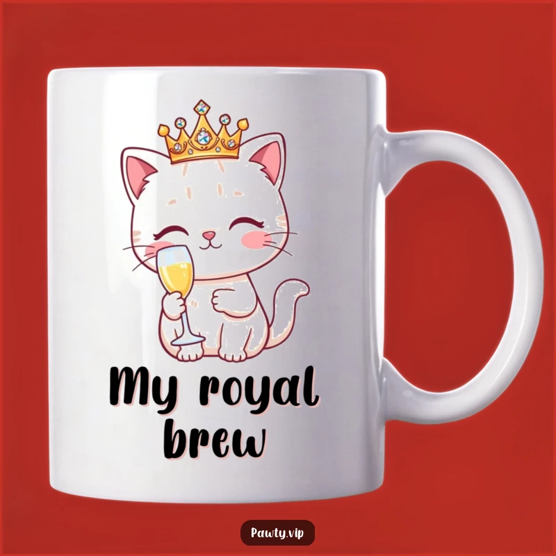 Funny Kawaii Cat Crown Mug: Posh Kitty Coffee Cup, Perfect Luxury Funny Gift