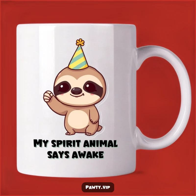 Funny Sloth Fist Bump Mug: Trendy Party Animal Sloth, Perfect Funny Gift for Slow Movers