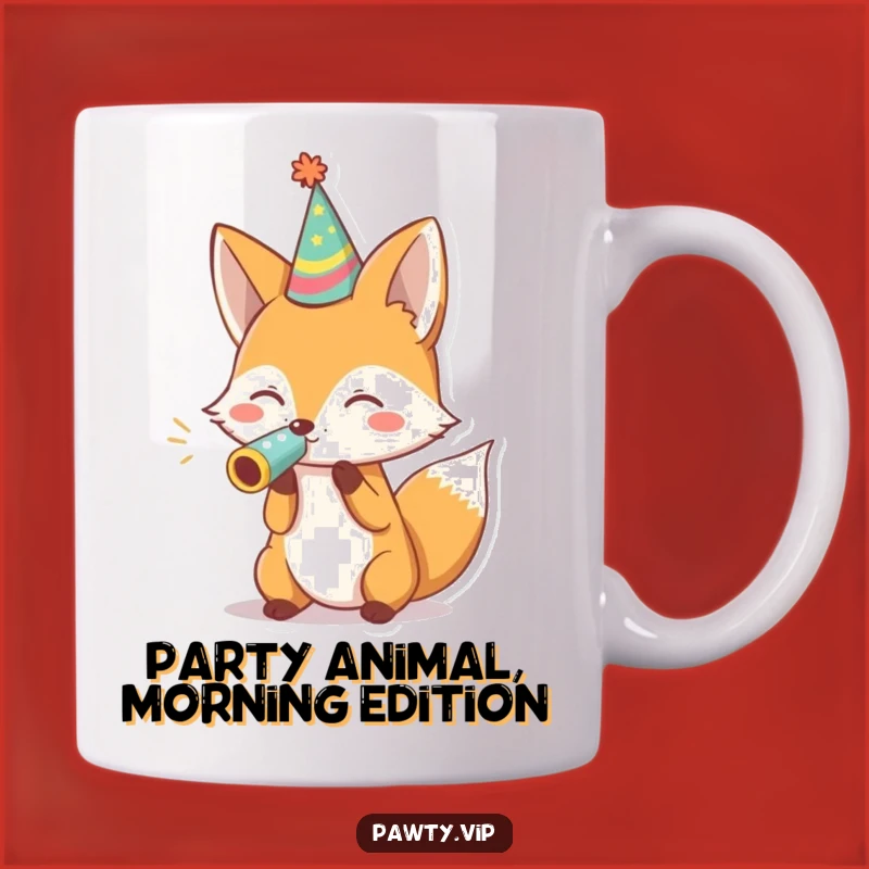 Funny Fox Party Hat Noisemaker Mug: A Hilarious Gift for Any Celebration
