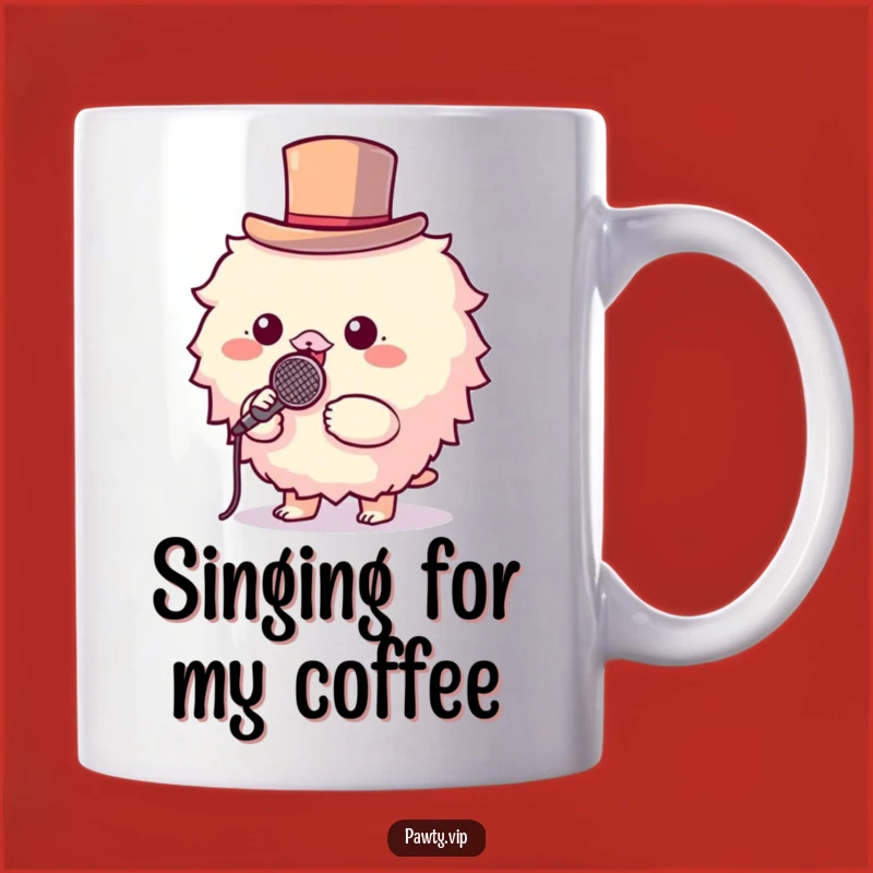 Funny Fluffy Performer Mug: Top Hat Microphone Star's Vocal Gift