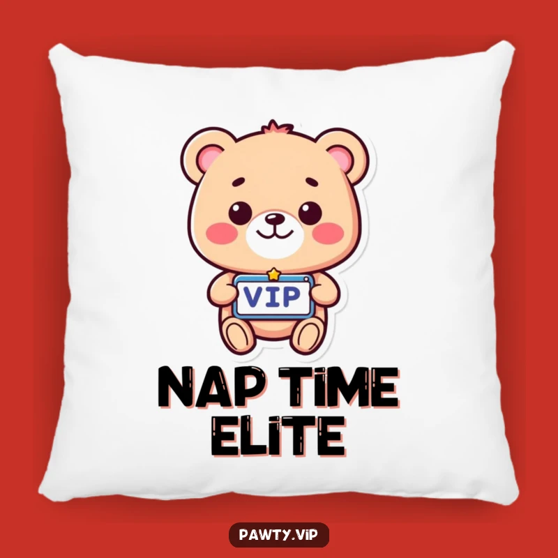 Cuddle Up with Comedy: Funny VIP Bear Pillow, Perfect Funny Gift!