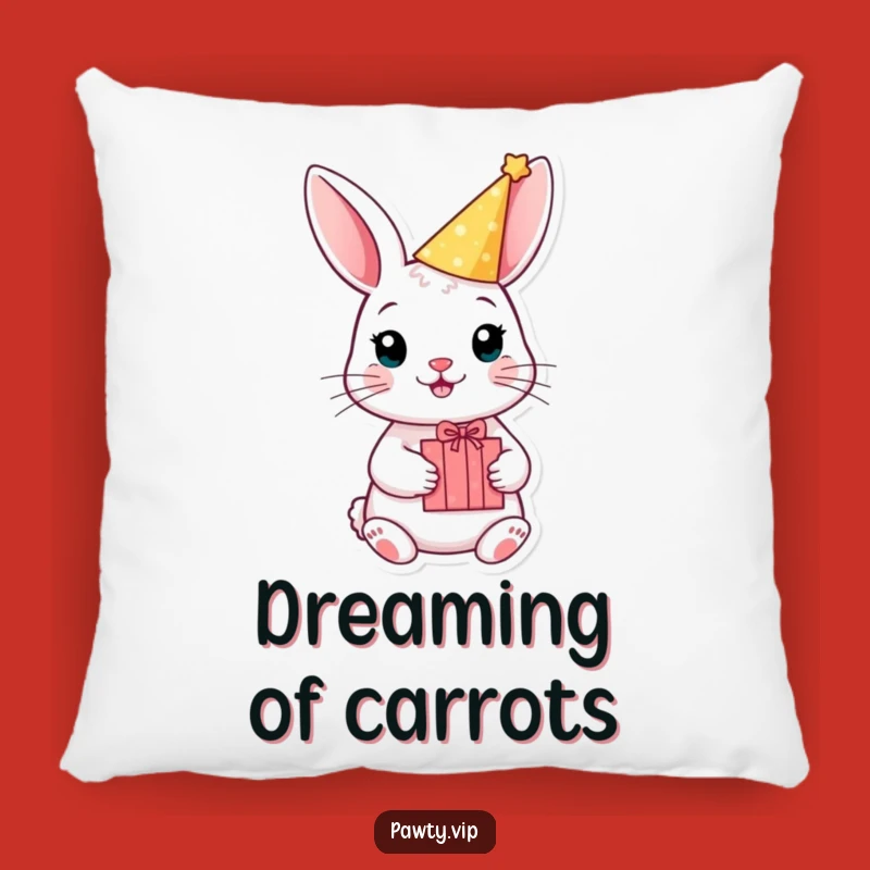 Funny Rabbit Party Pillow, Gift Box Cushion, Cozy Birthday Comfort, Hilarious Gift