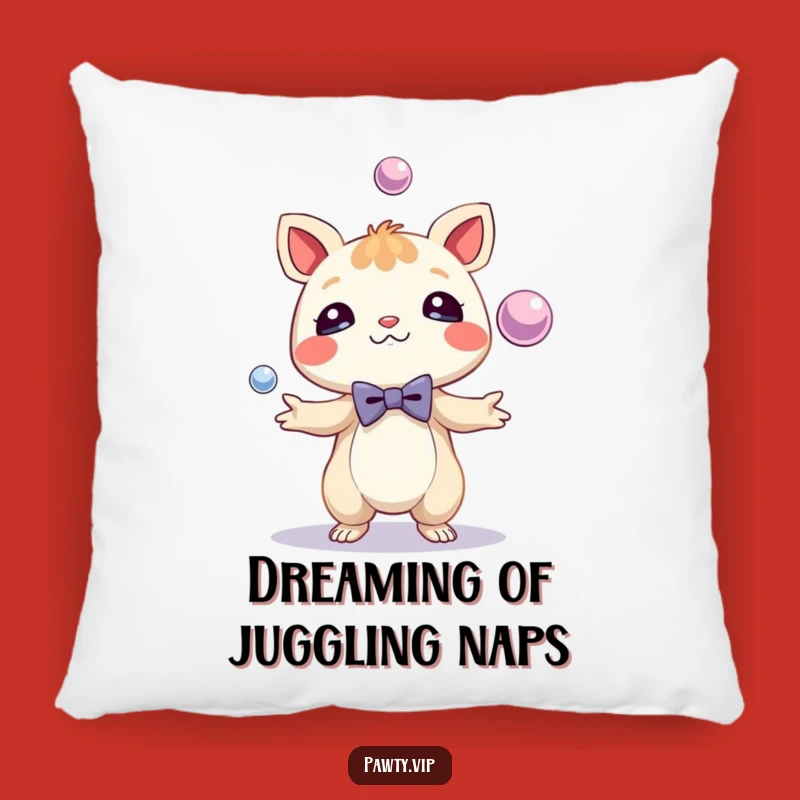 Funny Bow Tie Creature Pillow - Juggling Comfort - Cozy Funny Gift!