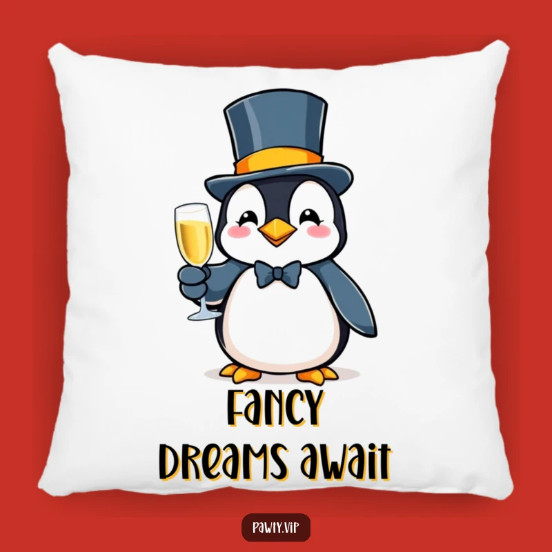 Funny Penguin Gala Pillow: Comfy & Sophisticated Celebration Gift