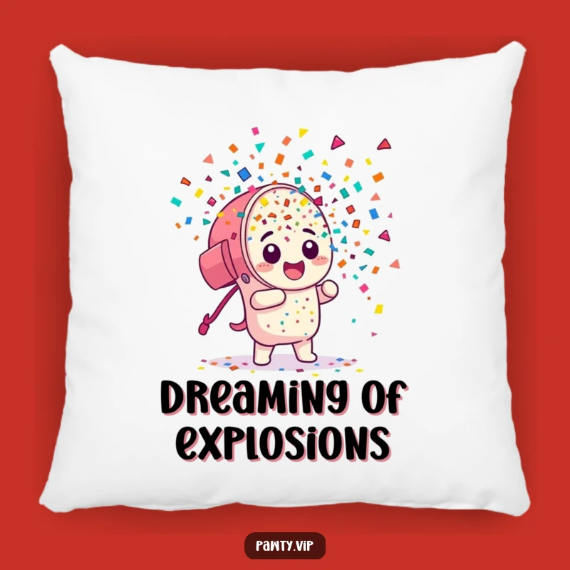 Funny Confetti Cannon Pillow: Cuddle Up with Explosive Cheer and Comfort