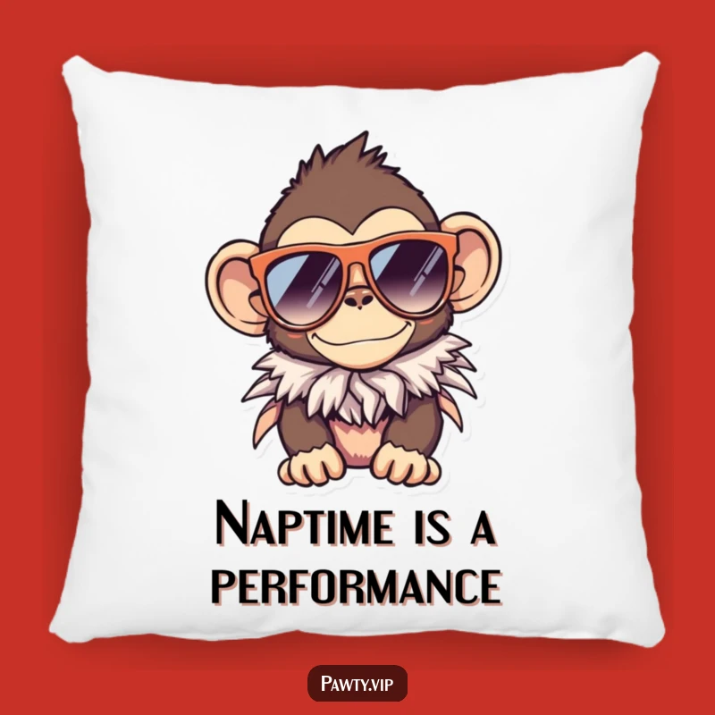 Funny Monkey Sunglasses Boa Pillow – Comfy & Quirky Home Decor Gift