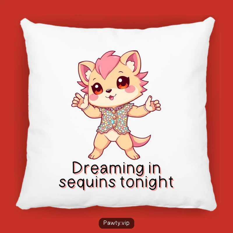 Funny Sequined Creature Pillow - Dramatic Pose Comfort - Cozy Funny Gift!