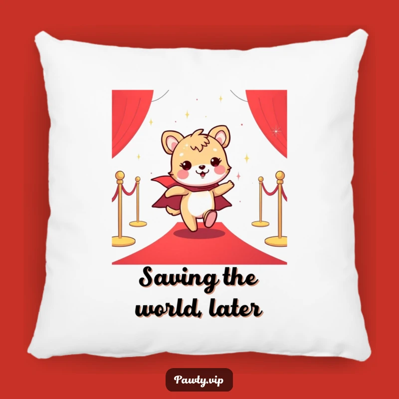 Funny Starry Night Pillow: Cheerful Cape Animal's Red Carpet Comfort Gift