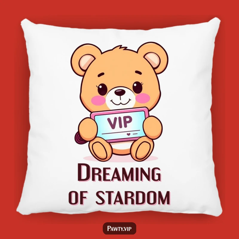 Funny VIP Teddy Bear Pillow: Cozy Comfort and Exclusive Vibes