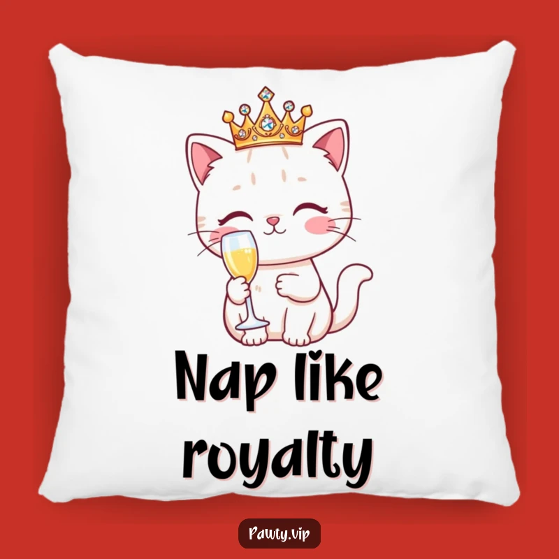 Funny Kawaii Cat Pillow: Soft Plush Cushion, Cozy Royal Themed Funny Gift