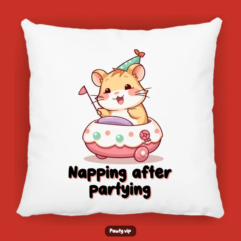 Funny Hamster Party Pillow: Comfy & Festive Celebration Gift