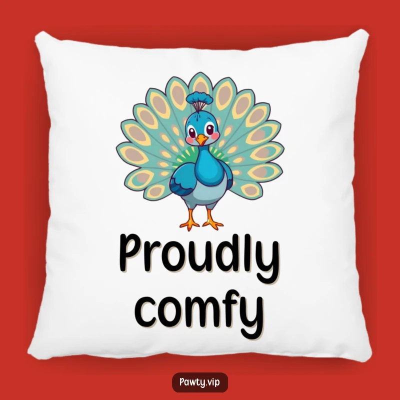 Funny Proud Peacock Pillow - Cozy Accent with Hilarious Royal Flair