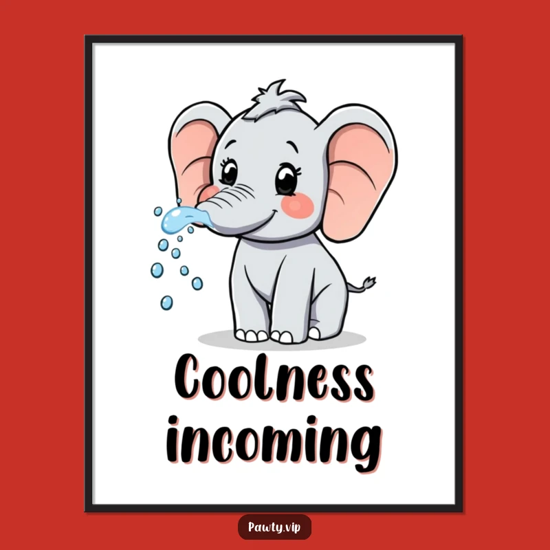 Funny Elephant Sparkle Spray Digital Art: Hilarious Printable for Playful Spaces