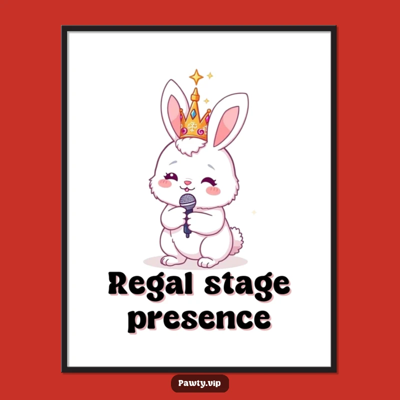 Funny Bunny Rockstar Digital Print: Instant Star Quality Art