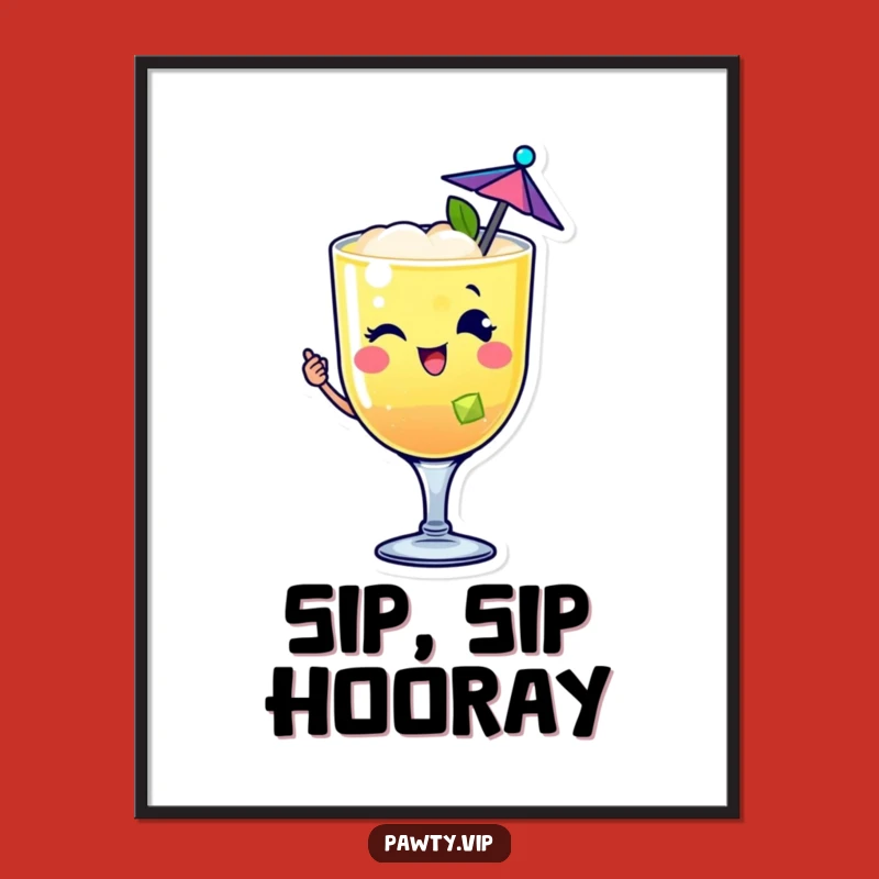 Funny Cocktail Drink Digital Art: Party Decor, Perfect Instant Gift