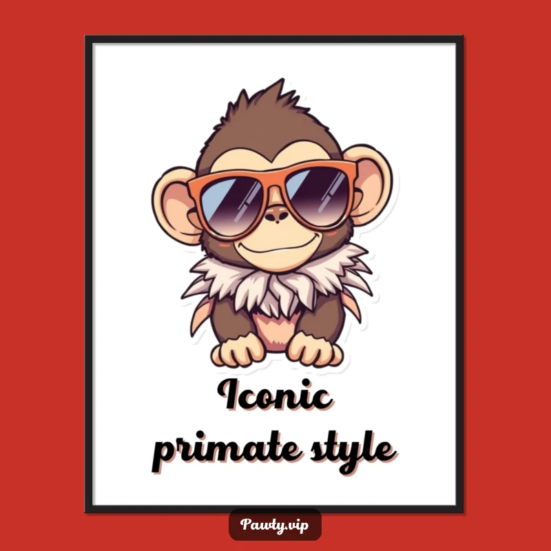 Funny Monkey Sunglasses Boa Digital Art – Instant Cool Vibes for Walls