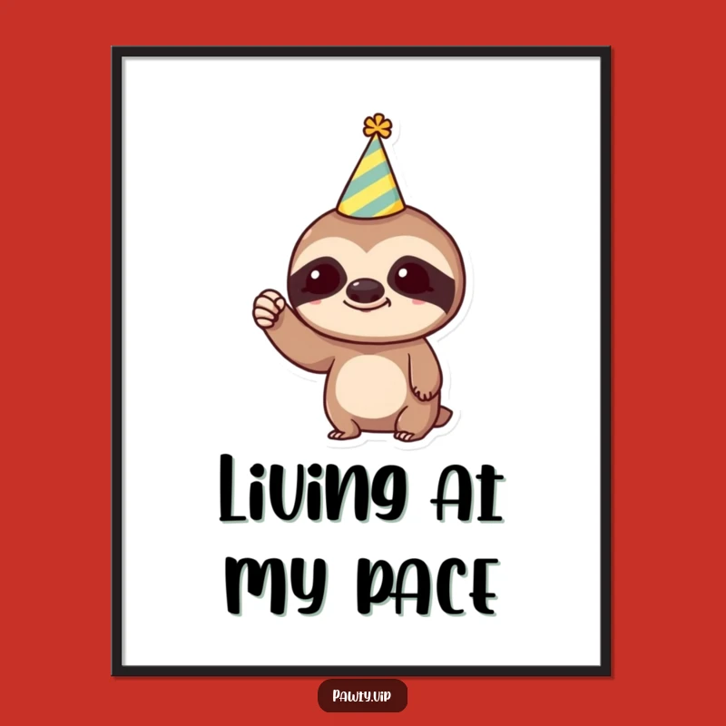 Funny Sloth Digital Art: Trendy Party Sloth Fist, Instant Humorous Decor and Funny Gift