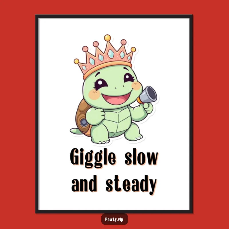 Funny Giggling Turtle Crown Digital Art: Hilarious Printable for Instant Party Decor
