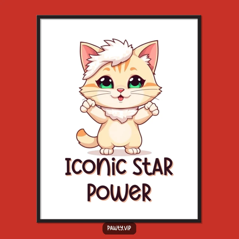 Funny Glam Cat Digital Print: Instant Download of Feline Fabulousness