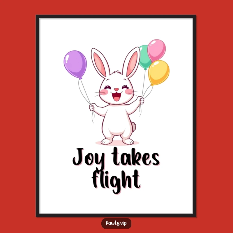 Funny Kawaii Rabbit Juggling Digital Art: Instant Cheerful Decor Gift
