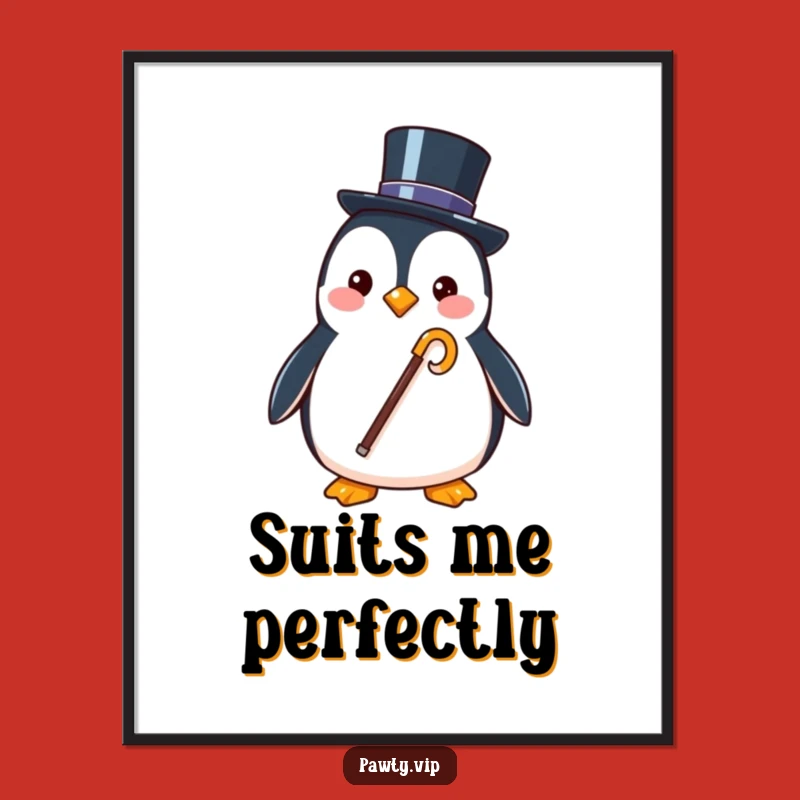 Funny Penguin Digital Art: Classy Charm Instantly Downloadable!