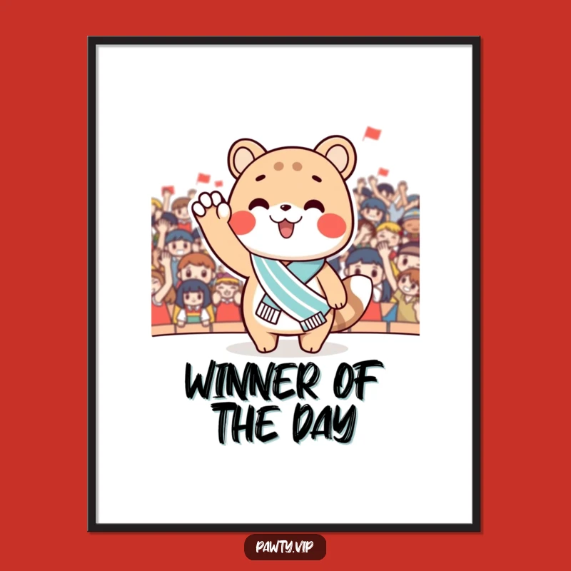 Funny Winner Animal Art Print - Star Waves Decor - Hilarious Funny Gift!