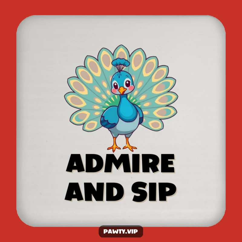 Funny Peacock Coasters (Set of 4) - Hilarious Statement Protection for Drinks