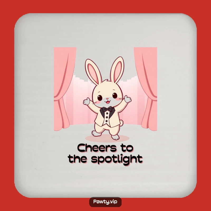 Funny Tuxedo Rabbit Dancing Coasters: Protect Your Surfaces with Hilarious and Cute Style